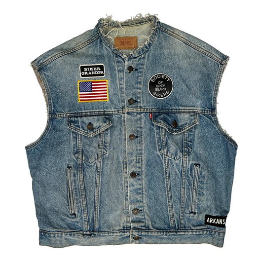 Texas Levis Graphic Denim Gilet - XL Blue Denim