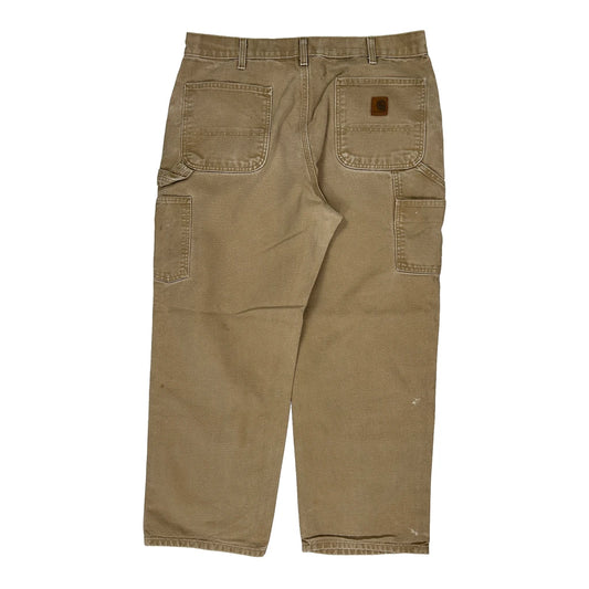 Carhartt Carpenter Trousers - 34W 29L Brown Cotton