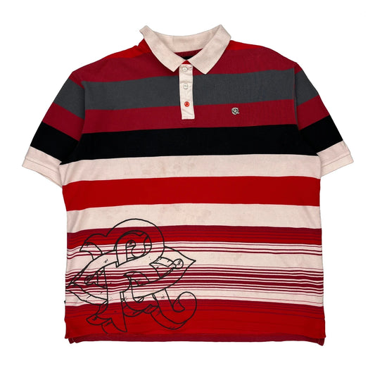 Rocawear Striped Polo Shirt - XL White Cotton