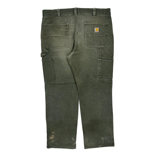 Vintage Carhartt Double Knee Carpenter Trousers - 38W 29L Green Cotton