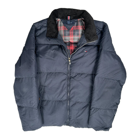 Tommy Hilfiger Checked Puffer - XL Blue Polyester