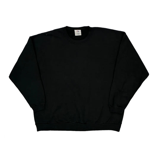 90S Blank Jerzees Sweatshirt - XL Black Cotton Blend