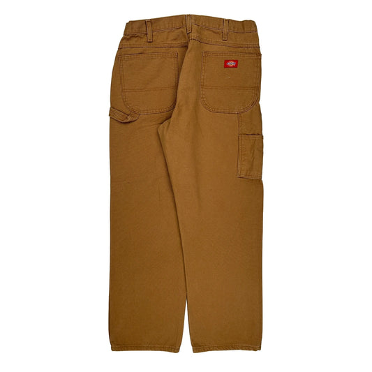 Dickies Carpenter Trousers - 34W 34L Brown Cotton