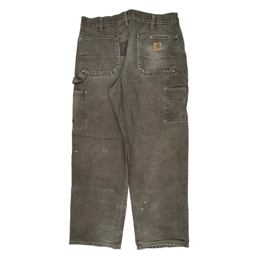 Carhartt Double Knee Carpenter Trousers - 34W 30L Brown Cotton