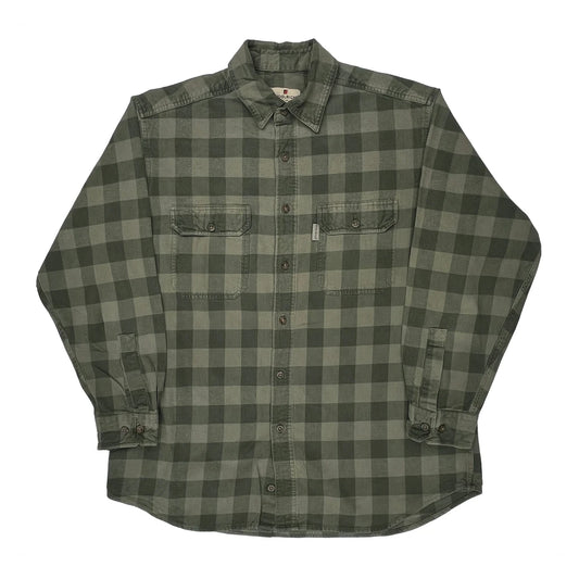 Woolrich Checked Flannel Shirt - Large Green Cotton