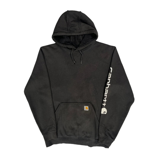 Original Fit Carhartt Spellout Hoodie - Large Black Cotton