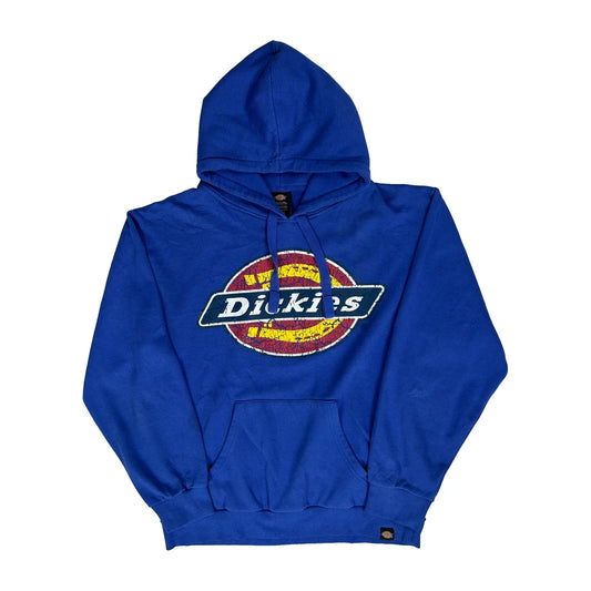 Vintage Dickies Graphic Hoodie - XL Blue Polyester Blend