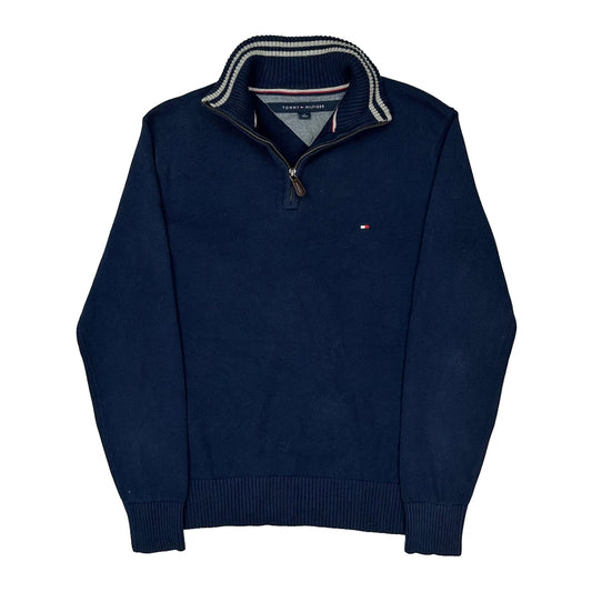 Vintage Tommy Hilfiger 1/4 Zip - Medium Navy Cotton