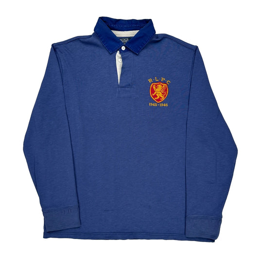 R.L.P.C 1945-1946 Polo By Ralph Lauren Graphic Rugby Shirt - XL Blue Cotton