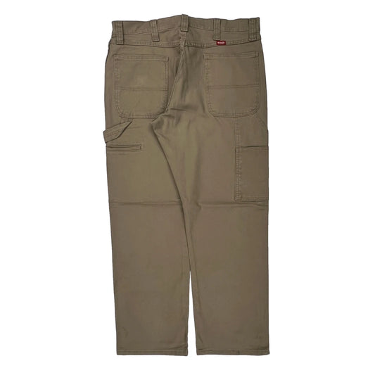 Wrangler Carpenter Pants - 35W 30L Khaki Cotton