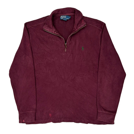 Polo By Ralph Lauren 1/4 Zip - Medium Burgundy Cotton