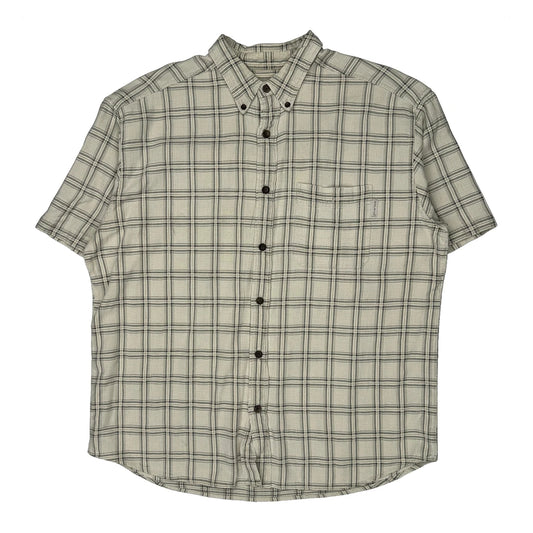 Woolrich Checked Short Sleeve Shirt - XL Beige Cotton