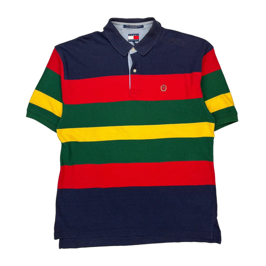Tommy Hilfiger Striped Polo Shirt - XL Multicoloured Cotton