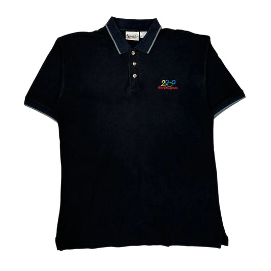 Walt Disney World 2000 Disney Graphic Polo Shirt - Medium Black Cotton