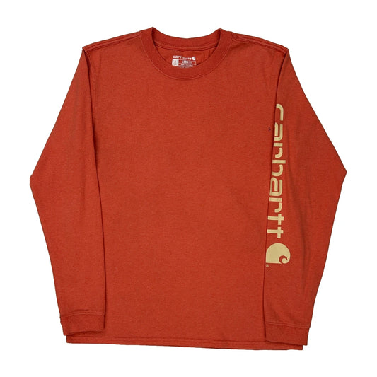 Carhartt Long Sleeve T-Shirt - Small Red Cotton