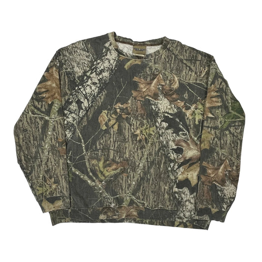 Jerzees Camo Sweatshirt - XL Green Cotton Blend