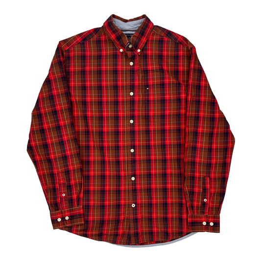 Tommy Hilfiger Checked Shirt - Medium Red Cotton