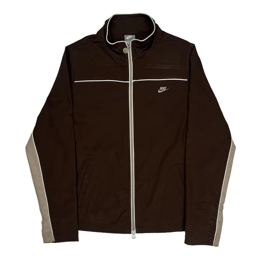 Nike Track Jacket - Large Brown Polyester