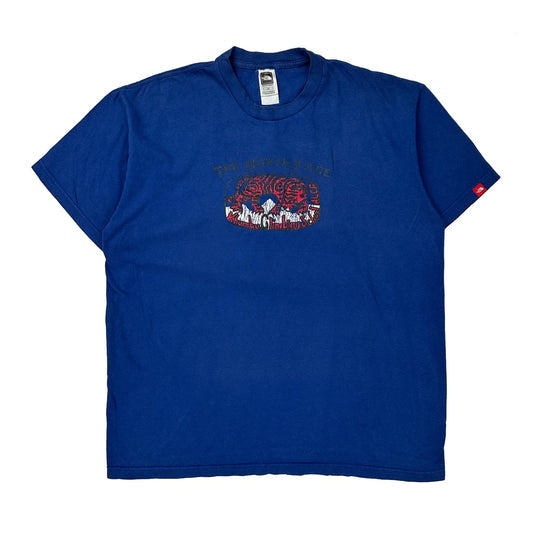 The North Face Graphic T-Shirt - Large Blue Cotton