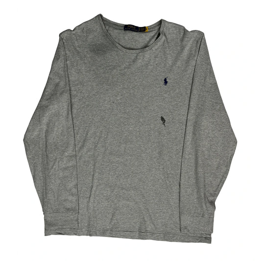 Polo By Ralph Lauren Long Sleeve T-Shirt - XL Grey Cotton