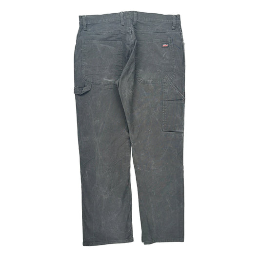 Dickies Carpenter Trousers - 34W 30L Grey Cotton Blend