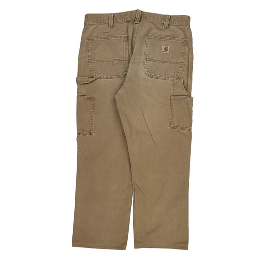 Carhartt Carpenter Trousers - 36W 26L Beige Cotton