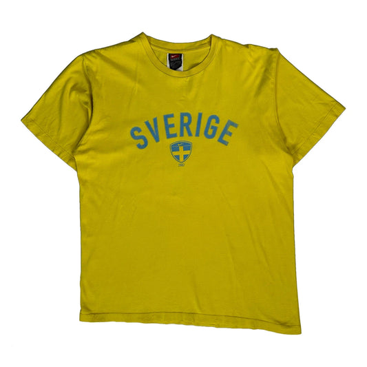 Sverige Nike Football T-Shirt - Large Yellow Cotton