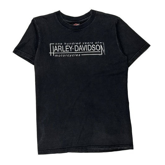 One Hundred Years Of Harley Davidson Harley Davidson Graphic T-Shirt - Medium Black Cotton