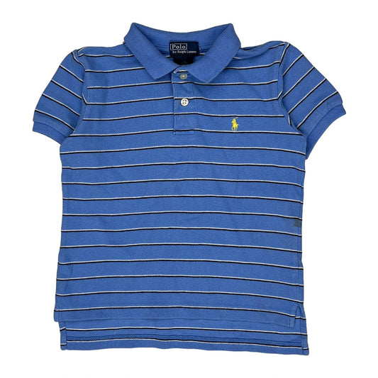Age 5 Polo By Ralph Lauren Striped Polo Shirt - Small Blue Cotton