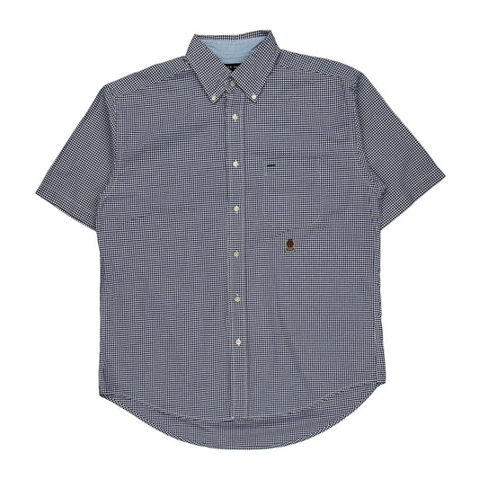 Tommy Hilfiger Checked Short Sleeve Shirt - Medium Blue Cotton