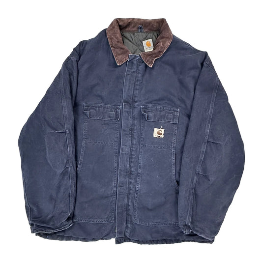 Carhartt Collared Coat - 2XL Brown Cotton