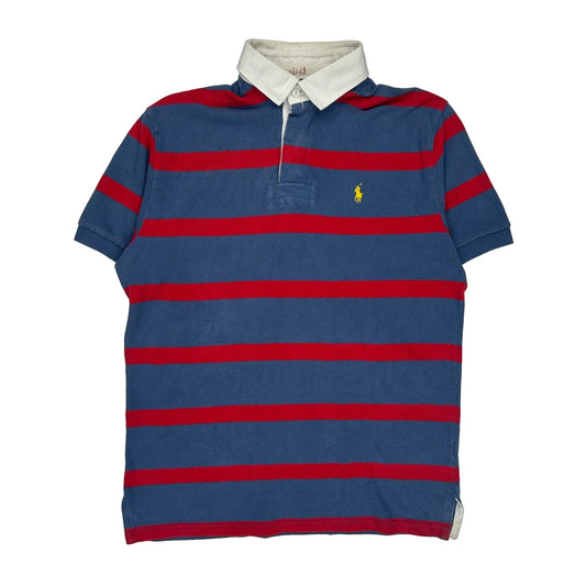 Polo By Ralph Lauren Striped Rugby Shirt - Medium Blue Cotton