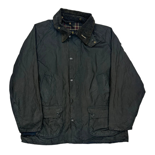 Bedale Barbour Checked Wax Jacket - 2XL Black Cotton