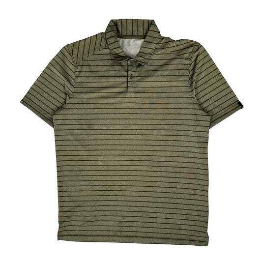 Oakley Striped Polo Shirt - XL Green Polyester