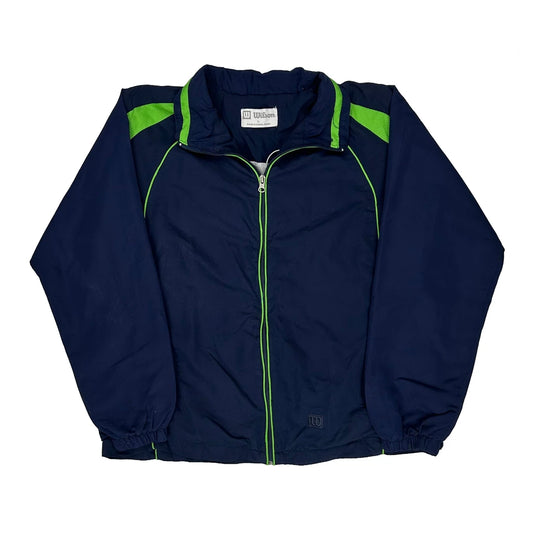 Wilson Contrast Stitch Windbreaker - Large Navy Polyester