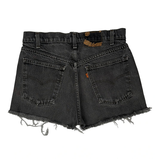 Cut Off Levis Mini Denim Shorts - 30W UK 10 Grey Denim