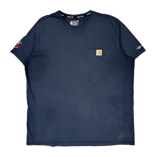 Carhartt T-Shirt - XL Navy Cotton Blend