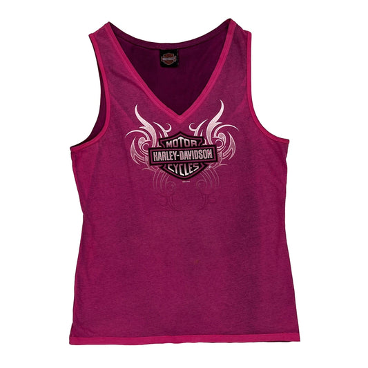 Smoky Mountain Family Of Dealers Harley Davidson Vest - Large Pink Cotton Blend