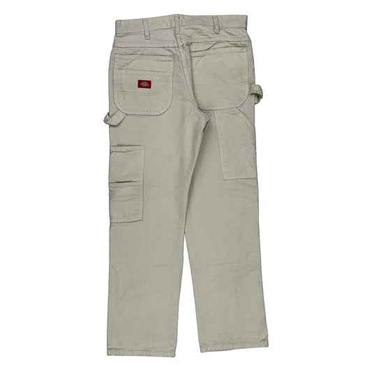 Cargo Dickies Double Knee Carpenter Trousers - 31W 30L White Cotton