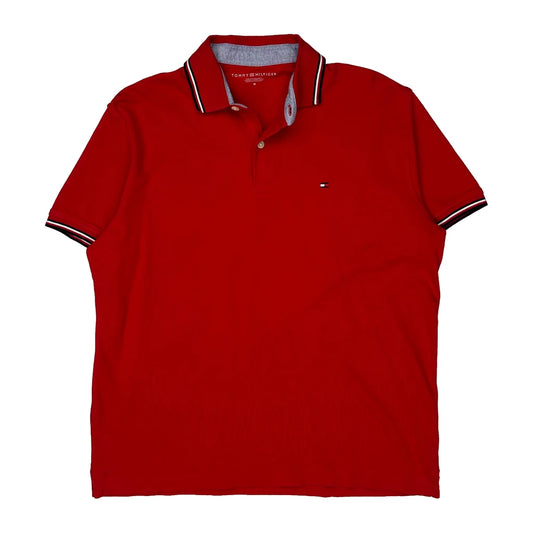 Tommy Hilfiger Polo Shirt - Medium Red Cotton