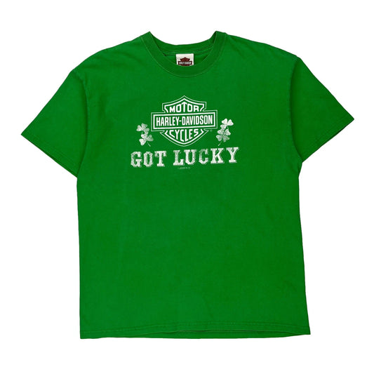 Harley Davidson T-Shirt - Large Green Cotton