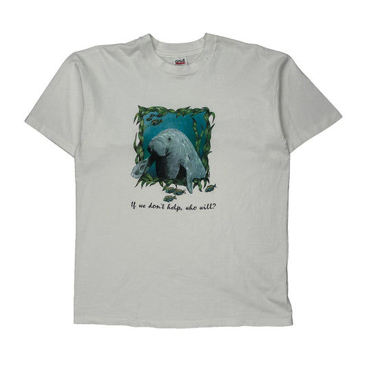 Environmental Awareness Anvil Graphic T-Shirt - XL White Cotton