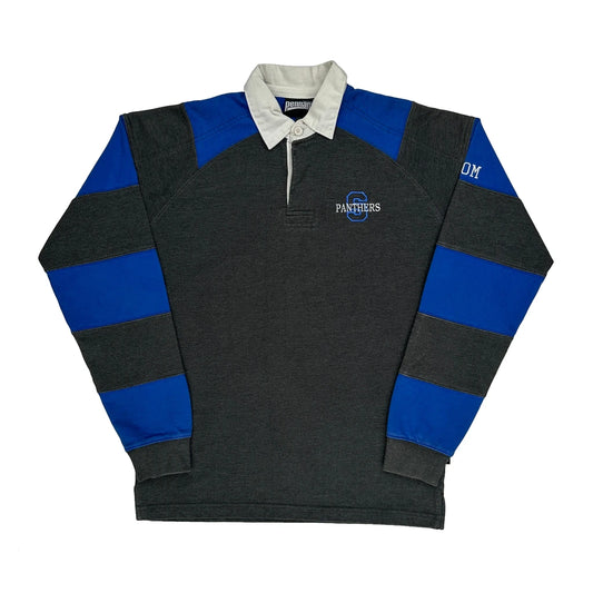 Panthers Pennant Striped Rugby Shirt - Small Blue Cotton