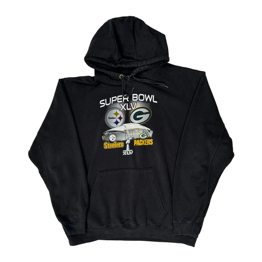 Pittsburgh Steelers; Green Bay Packers Nfl Graphic Hoodie - XL Black Cotton Blend