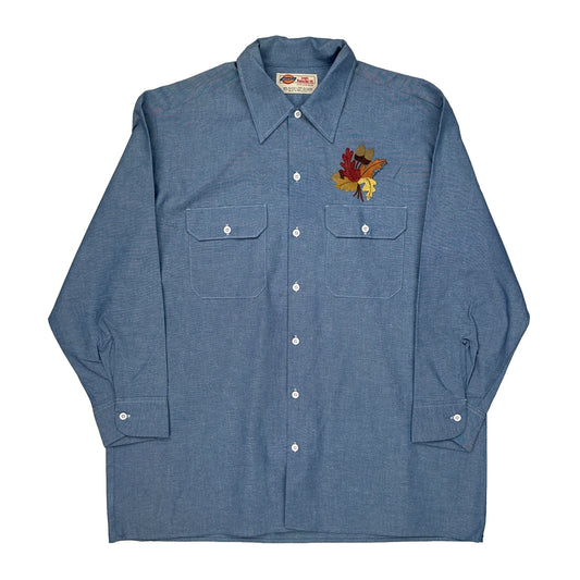 Dickies Shirt - XL Blue Cotton Blend