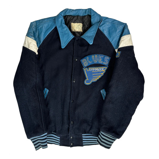 St. Louis Blues Unbranded Police Varsity Jacket - Large Blue Wool Blend