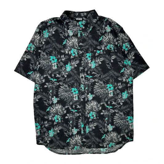 Vans Floral Hawaiian Shirt - 2XL Green Cotton