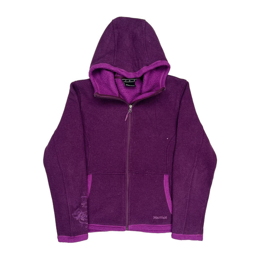 Vintage Marmot Hoodie - Medium Purple Polyester