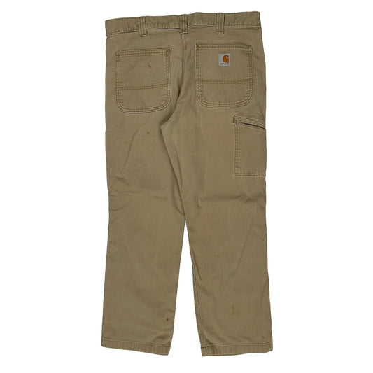 Carhartt Carpenter Trousers - 33W 28L Beige Cotton