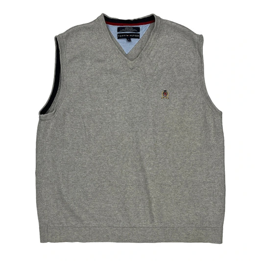 Tommy Hilfiger Sweater Vest - XL Grey Cotton